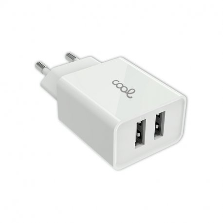 Entrada de carregador de rede universal 2 x USB COOL 2,4 Amps Branco