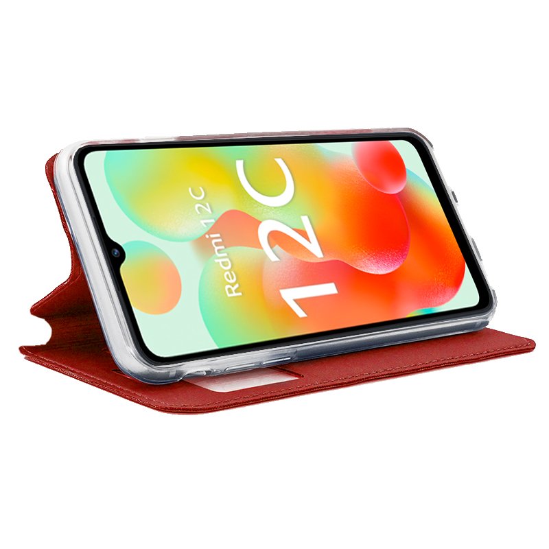 Funda COOL Flip Cover para Xiaomi Redmi 12C Liso Rojo