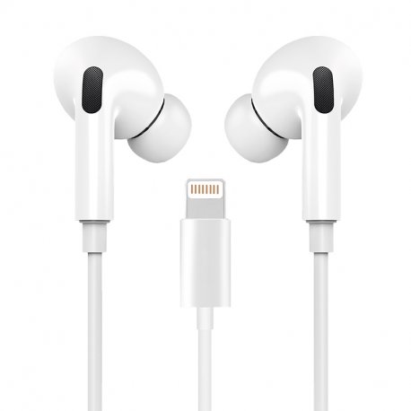 Auricolari stereo bianche COOL con micro per iPhone - Goma IN-EAR (Bluetooth Lightning)