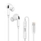 White Headphones COOL Stereo With Microphone for iPhone - IN-EAR rubber (Lightning Bluetooth)