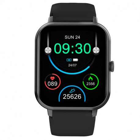 Smartwatch COOL Nordic Silicone Preto (Chamadas, Esporte, Sono, Câmera)