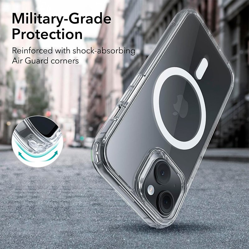 Samsung S22 Plus - Protector magsafe transparente con bordes de
