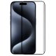 Protetor de tela de vidro temperado COOL para iPhone 15 Pro (FULL 3D preto)
