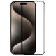 Protetor de tela de vidro temperado COOL para iPhone 15 Pro Max (FULL 3D preto)