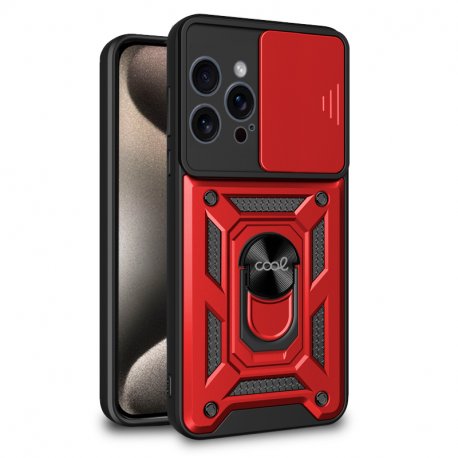 Custodia COOL per IPhone 15 Pro Max Hard Ring Rosso