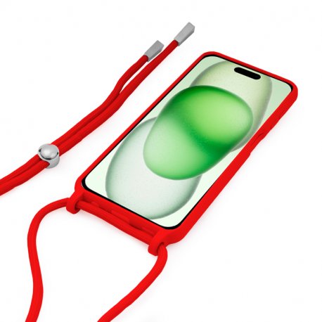 Custodia COOL per iPhone 15 Plus Cord Plain Red