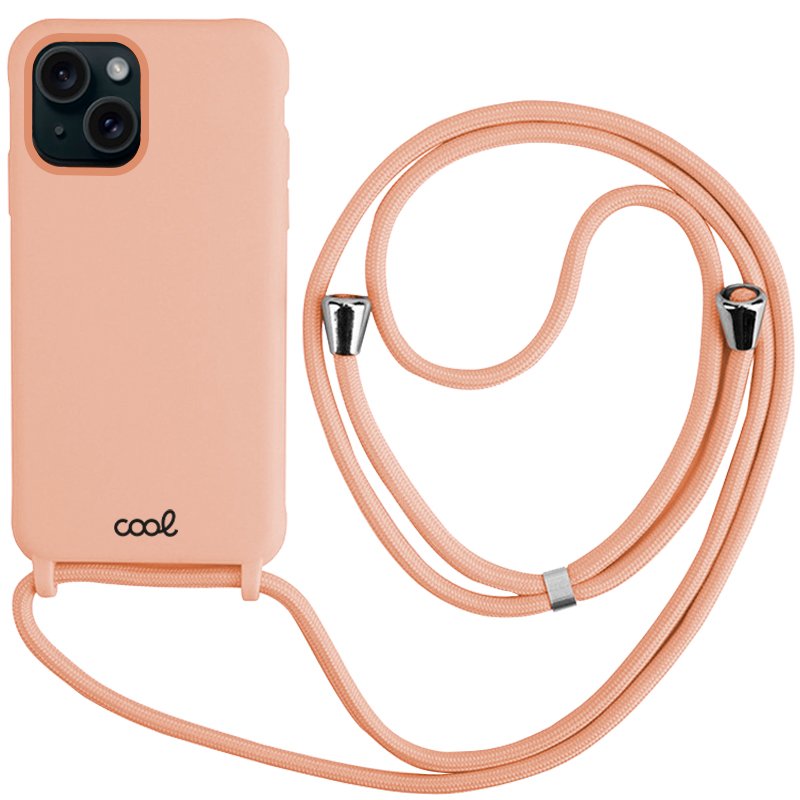 Carcasa COOL para iPhone 15 Cordón Liso Rosa - Cool Accesorios