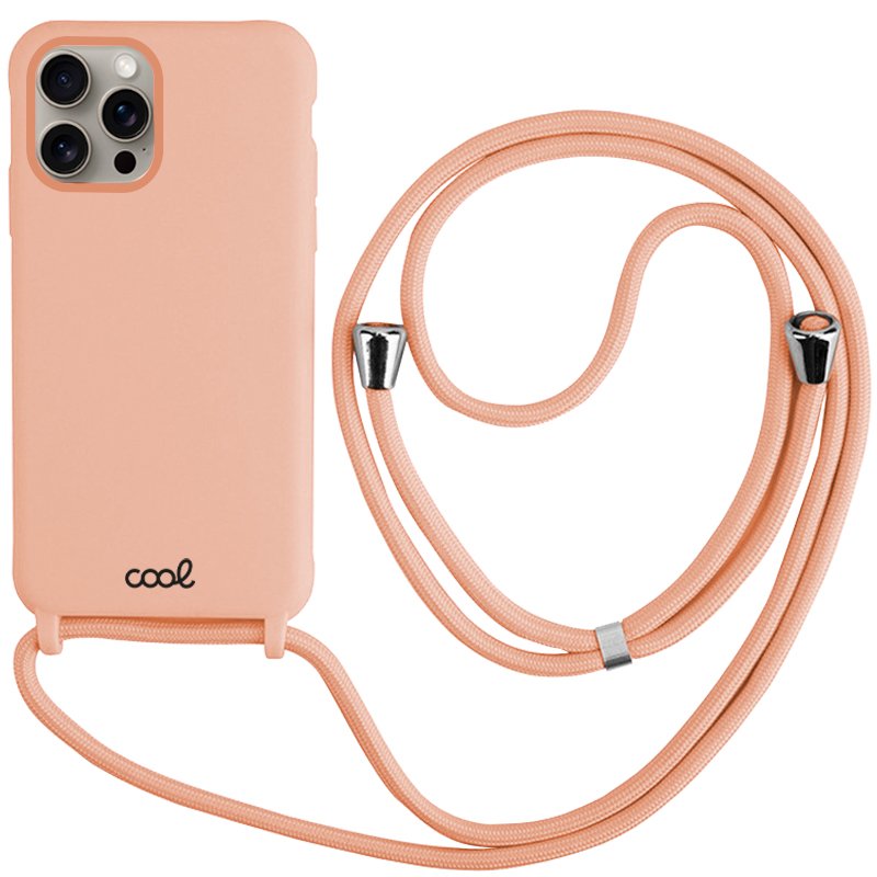 Carcasa COOL para iPhone 15 Pro Max Cordón Liso Rosa - Cool Accesorios