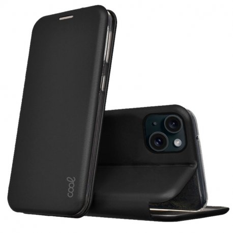 COOL Custodia Flip Cover per iPhone 15 Elegance Nero