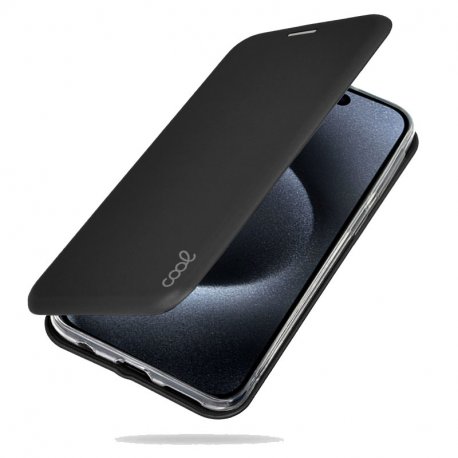 COOL Custodia Flip Cover per iPhone 15 Pro Elegance Nero