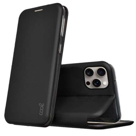 COOL Custodia Flip Cover per iPhone 15 Pro Max Elegance Nero