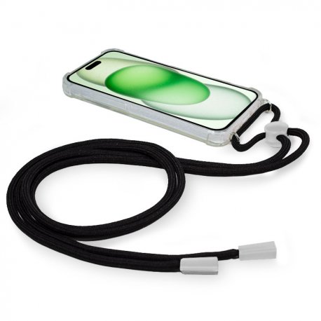 Custodia COOL per iPhone 15 Plus Cord Plain Nero
