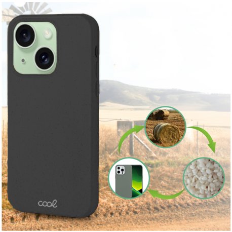 Custodia COOL per iPhone 15 Plus Eco Biodegradabile Nero