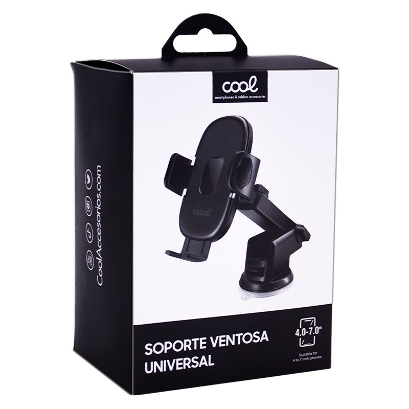 Soporte Universal Móvil para Coche Ventosa One Click COOL Negro - Cool  Accesorios