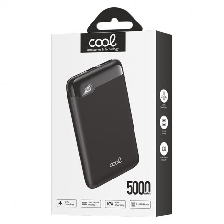 External Battery Power Bank 5000 mAh Display COOL 10W Black