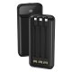 Batteria Power Bank Esterna Universale 10.000 mAh + Ricarica Rapida 22,5W - 3A (3 connessioni) Nero