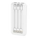 Universal External Battery Power Bank 10,000 mAh + Fast Charging 22.5W - 3A (3 connections) White