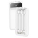 Batteria Power Bank Esterna Universale 10.000 mAh + Ricarica Rapida 22,5W - 3A (3 connessioni) Bianco