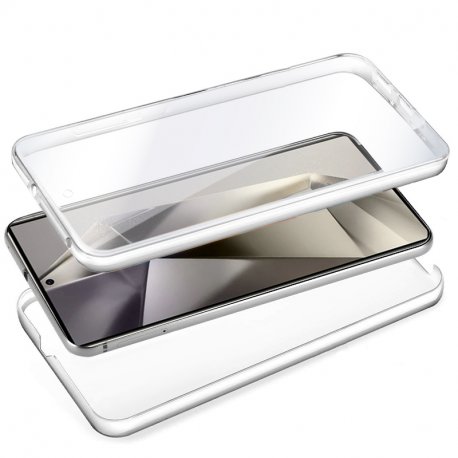 COOL Custodia in silicone 3D per Samsung S928 Galaxy S24 Ultra (anteriore + posteriore trasparente)