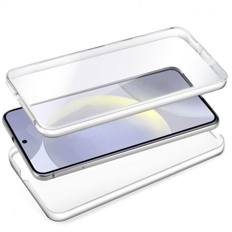 COOL Custodia in silicone 3D per Samsung S921 Galaxy S24 / S25 (anteriore + posteriore trasparente)