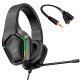 Stereo Gaming Headphones COOL Exodus RGB Lighting + Adapt. 3.5mm audio included