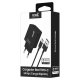 Caricatore di rete con connettore universale di tipo C da 3 A (ricarica rapida) Kit COOL 2 in 1 nero