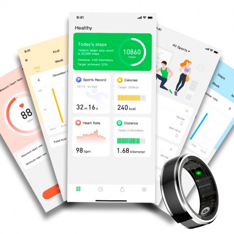 Smart Ring COOL Health + Base Powerbank (Salute, Sport, Sonno) Dimensioni 20 mm