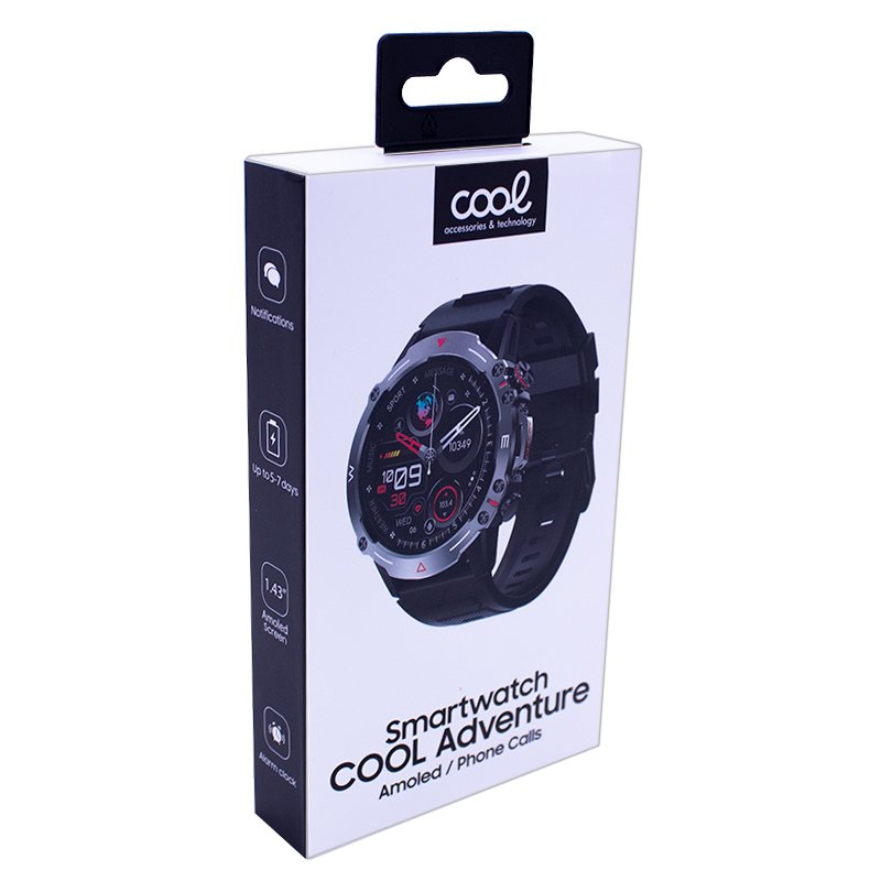 Smartwatch COOL Adventure Black (AMOLED, Calls, Health, Sport)