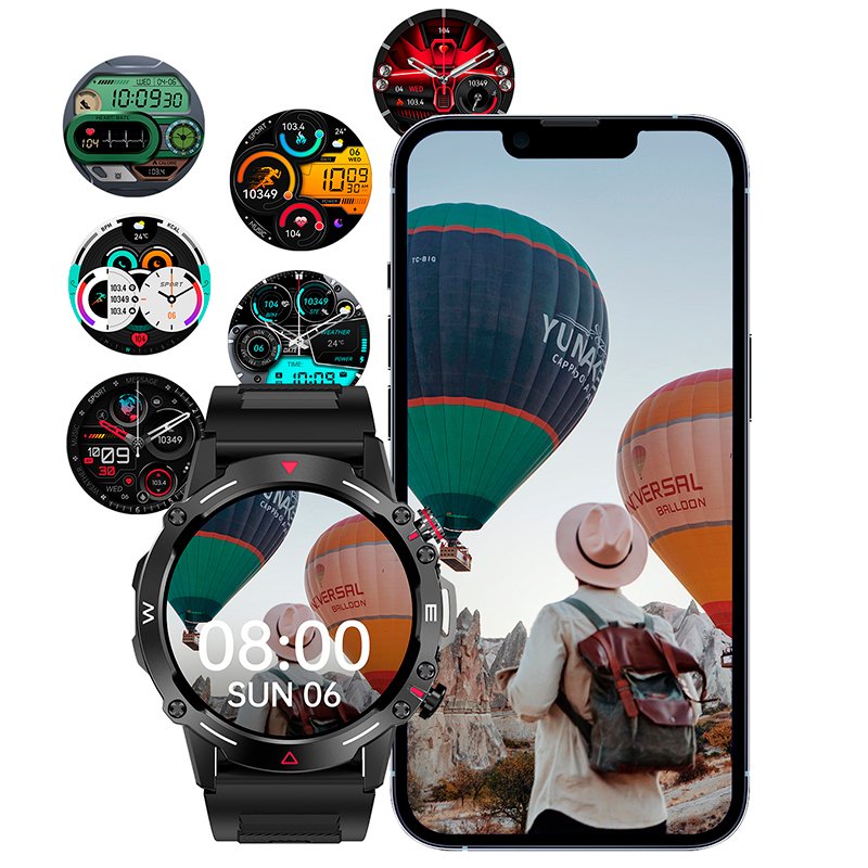 Smartwatch COOL Ecrã AMOLED Adventure Verde (Chamadas, Esporte, Saúde)