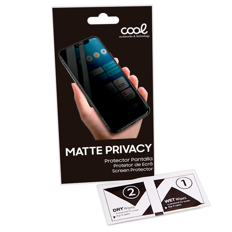 Protector Pantalla Matte Privacy COOL para iPhone 13 / 13 Pro / 14 / 16e / 17e