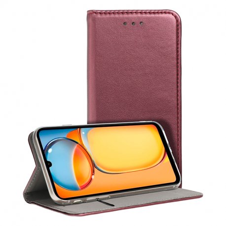 Custodia COOL Flip Cover per Xiaomi Redmi 13C / 13C 5G / Poco C65 Burgundy