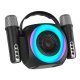 Alto-falante musical Bluetooth universal 6W COOL Mini Karaokê Party + 2 Microfones Preto