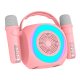 Alto-falante musical Bluetooth universal 6W COOL Mini Karaokê Party + 2 Microfones Rosa