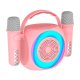 Alto-falante musical Bluetooth universal 6W COOL Mini Karaokê Party + 2 Microfones Rosa