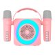 Universal Bluetooth Music Speaker 6W COOL Mini Karaoke Party + 2 Microphones Pink