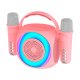 Alto-falante musical Bluetooth universal 6W COOL Mini Karaokê Party + 2 Microfones Rosa