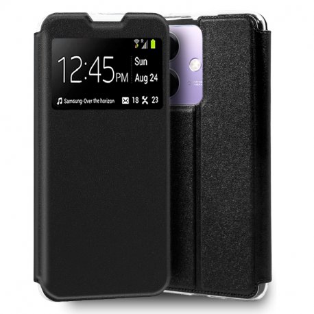 Custodia COOL Flip Cover per Oppo A40 / A40m Smooth Nero