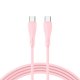 Cable USB COOL Silicona Universal Tipo C a Tipo C (1 metro) Rosa