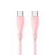 Cable USB COOL Silicona Universal Tipo C a Tipo C (1 metro) Rosa