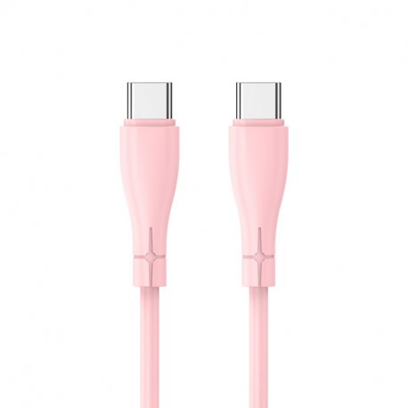 Cabo USB COOL Silicone Universal Tipo C para Tipo C Rosa (1 metro)