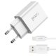 Caricabatterie rosso per iPhone COOL 2 x USB + cavo Lightning 1,2 m (2,4 Amp)