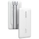 Bateria Externa Universal Power Bank 10.000 mAh + PD 22,5W - 3A (2 conexões) Branco