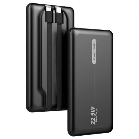 Batteria Power Bank Esterna Universale 10.000 mAh PD 22,5W (2 connessioni) Nero