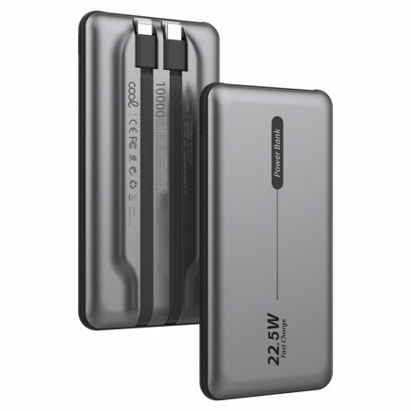 Bateria Externa Universal Power Bank 10.000 mAh PD 22,5W (2 conexões) Cinza