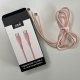 Cabo USB COOL Silicone Universal Tipo C para Tipo C Rosa (1 metro)