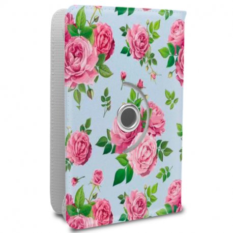 COOL Ebook / Tablet 9.7 - 11 Universal inch Leatherette Roses Case (Panoramic)