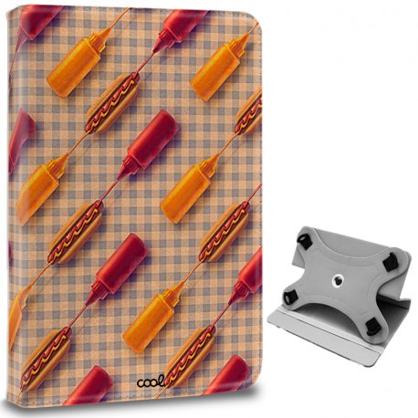 Capa COOL Ebook / Tablet 9.7 - 11 poleg. Couro Sintético Hot Dogs (Quadrado)
