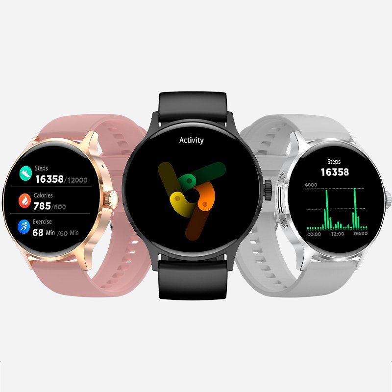 Smartwatch COOL Iris Silicone Black (AMOLED, Calls, Health, Sport)