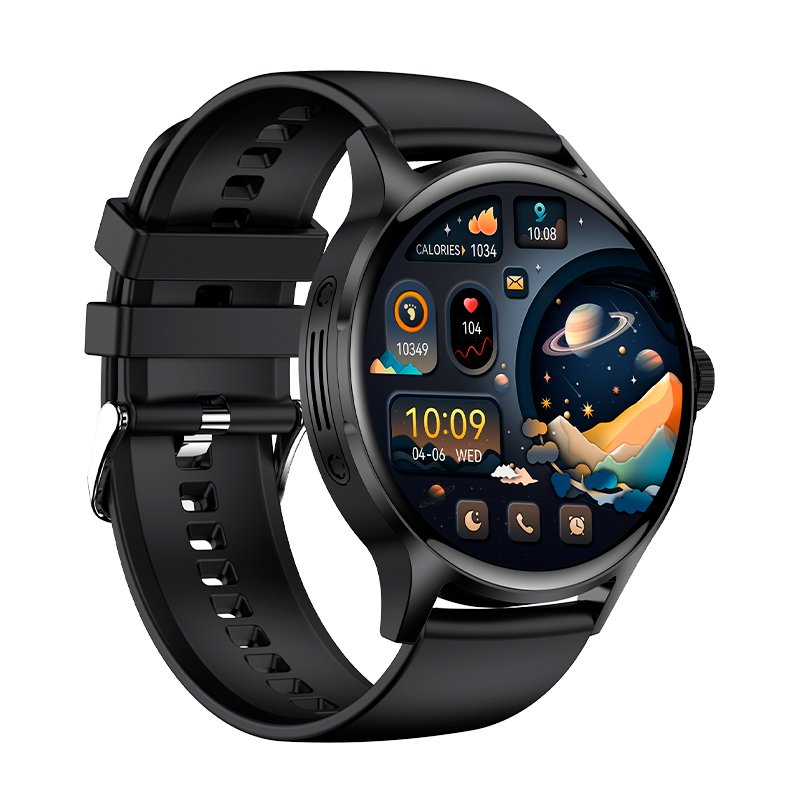Smartwatch COOL Iris Silicone Black (AMOLED, Calls, Health, Sport)