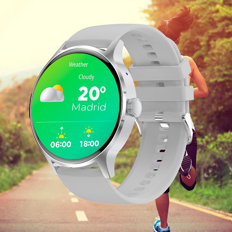 Smartwatch COOL Iris Silicone Grey (AMOLED, Calls, Health, Sport)